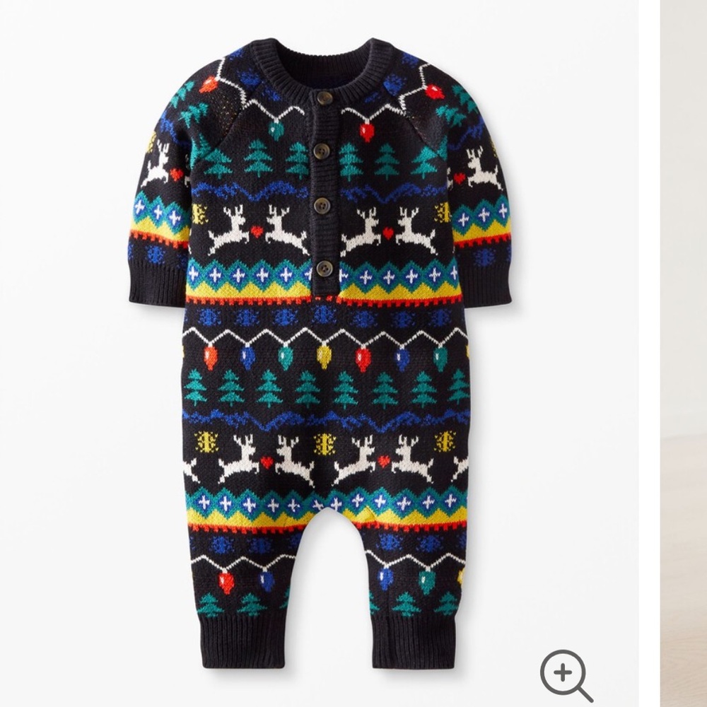 Hanna Anderson Holiday Romper In Combed Cotton
